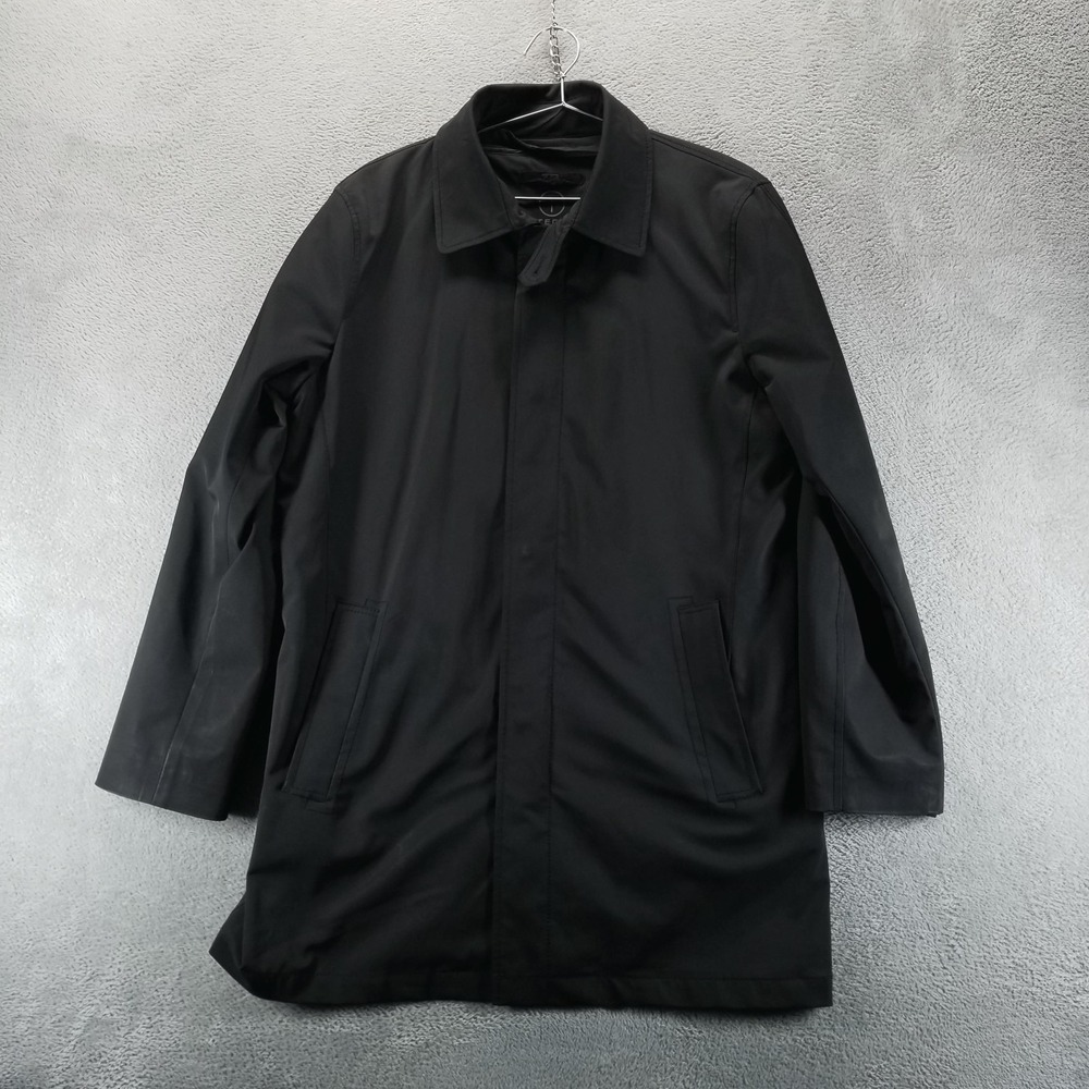 Tumi Tech Jacket Mens M Black‎ Softshell Quilted Lined Rain Travel Commuter
